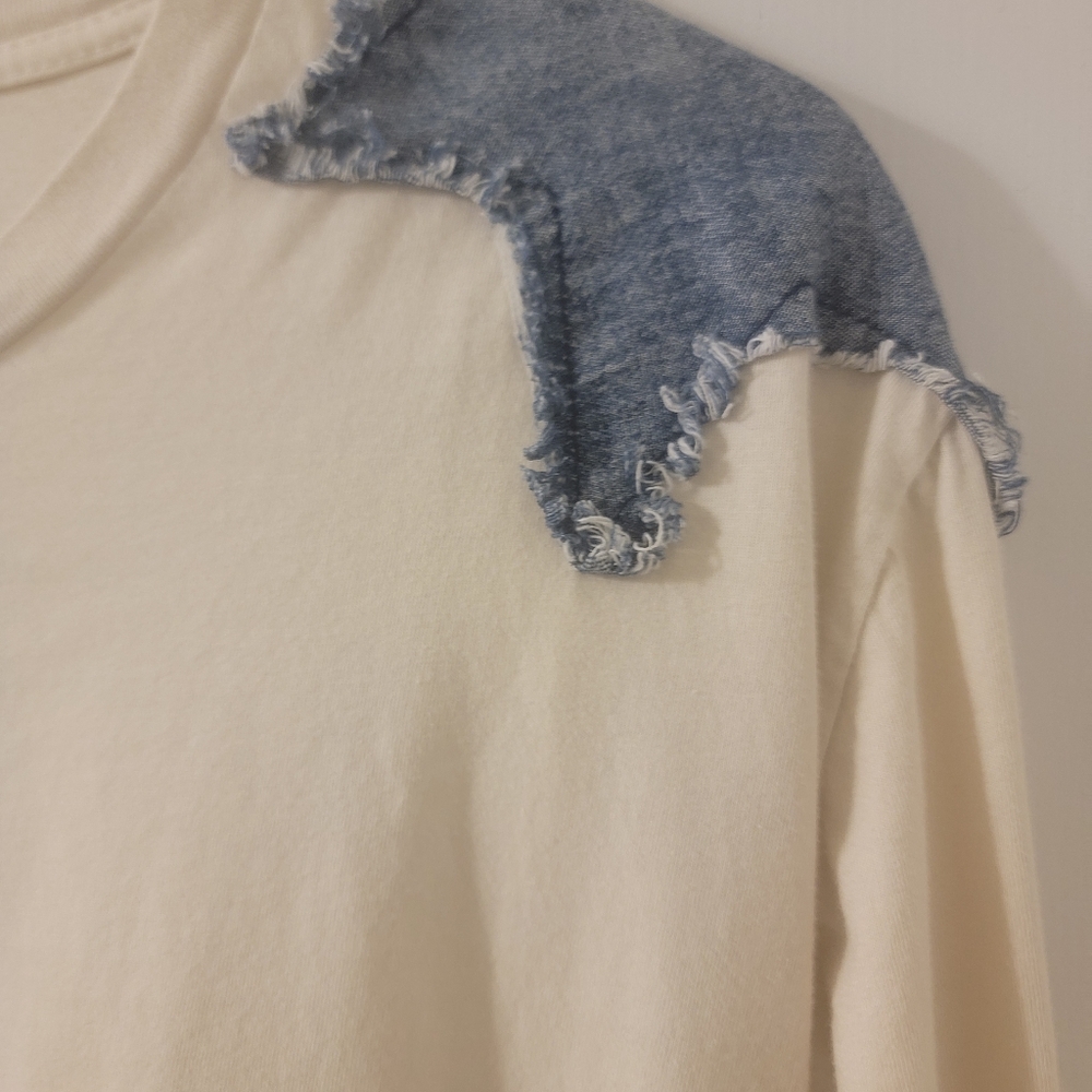 Free People × One Teaspoon Denim Star Boyfriend Long Sleeve Size Small Like New - Picture 5 of 6